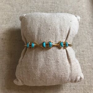 Stella & Dot teal and gold cuff